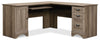 Harbor View 66.14\" L-Shaped Corner Office Desk with Keyboard Tray - Salt Oak