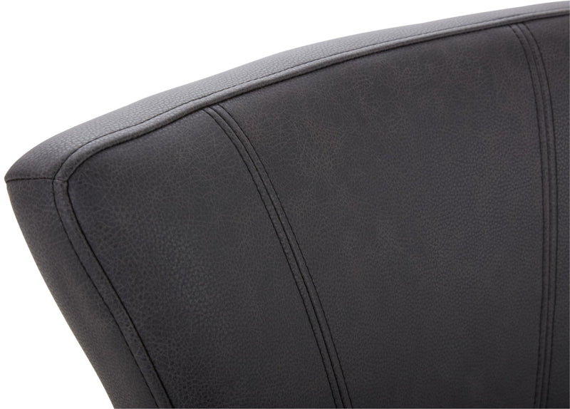 Quinn Counter-Height Stool with Vegan Leather Fabric, 26\"H - Grey