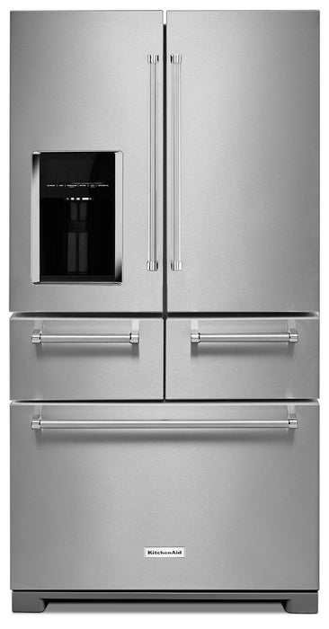 KitchenAid 36\" 24 Cu. Ft. Multi Door French-Door Refrigerator - Stainless Steel - KRMF706ESS