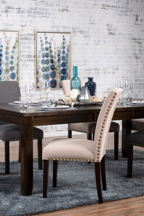 York Dining Chair with Linen-Look Fabric & Nailhead Trim - Taupe