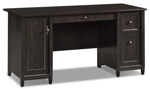 Edge Water 59" Computer Office Desk with 3-Drawers & Cabinet - Estate Black