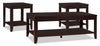 Aspen 47.3\" Traditional 3-Pack Coffee + 2 End Tables - Espresso Brown