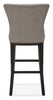 Quinn Bar Stool – Taupe - Contemporary style Bar Stool in Taupe Rubberwood and Bonded Leather