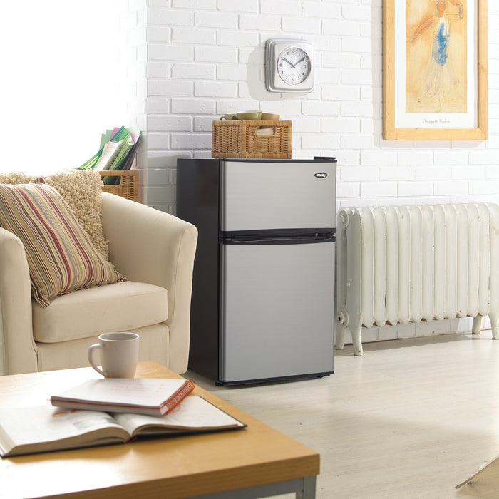 Danby 18.9\" 3.2 Cu. Ft. Top-Mount Mini Fridge - Stainless Steel - DCR031B1BSLDD